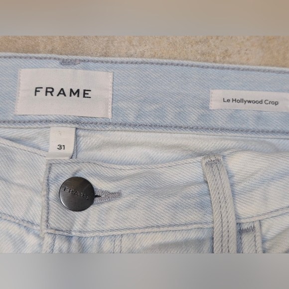 NEW Frame Le Hollywood Crop Ankle High Rise in Bleach Out Women's Size 31 - Picture 4 of 7